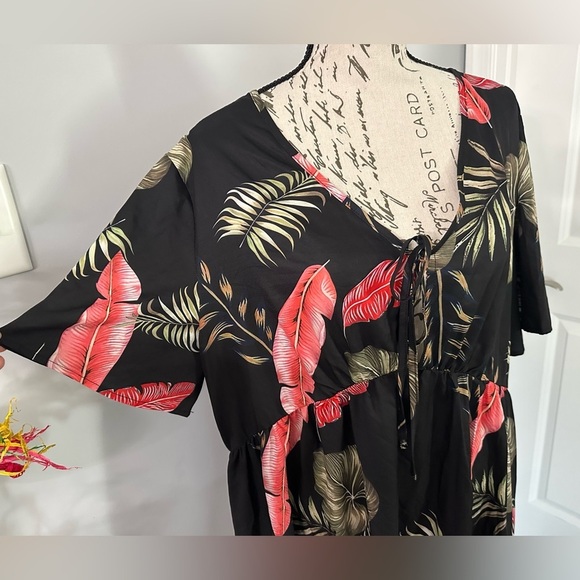 Black Ruched Ruffled Midi Sundress 🩷 - Picture 6 of 12